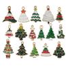 140 Desenhos animados Óleo Gota Liga Santa Elk Árvore Floco de Neve DIY Brincos Pulseira Pingente Jóias Acessórios