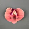 Cabeça de Flor de Orquídea Phalaenopsis Artificial, Textura de Película Impressa em 3D, Buquê Exquisito para Decoração de Casamento e Lembrança