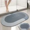 Tapete de Chão para Banheiro Vaso Sanitário Macio Terra de Diatomáceas Absorvente Secagem Rápida Lavável Entrada do Vaso Sanitário Tapete Antiderrapante Doméstico Oval