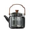 Tetera de vidrio de borosilicato resistente a altas temperaturas, venta al por mayor, estufa de cocina de té rodeada, tetera de cocina doméstica