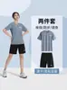 Traje Deportivo de Manga Corta de Talla Grande para Hombres y Mujeres, Camiseta de Verano de Seda de Hielo de Secado Rápido para Correr, Pantalones Cortos Casuales para Baloncesto y Fitness