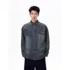 Chaqueta de Mezclilla Lavada Bordada Patchwork Retro Americana para Hombre Otoño Nueva Tendencia Marca Holgada Versátil Casual