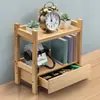 Prateleira de Armazenamento de Bambu para Casa Quarto Prateleira de Armazenamento de Cosméticos Sala de Estar Prateleira de Armazenamento de Lanches Banheiro Prateleira para Artigos de Higiene Pessoal