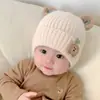 Toucas para Bebês para Outono e Inverno, Toucas de Lã Tricotadas Fofas, Toucas Quentes para Recém-Nascidos e Bebês, Toucas Modernas para Bebês de Poucos Meses