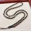 Collar de Cuentas Cadena Colgante Cuerda Cuerda Colgante Cuentas de Vidrio Obsidiana Jade Cuerda para Collar Cadena de Lana Tejida a Mano Lanyard con Colgante