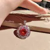 Collar Estrella Brújula Full Diamante Estilo Europeo y Americano, Pendientes de Botón Diamante Rojo Rosa de Lujo Ligero de Alta Gama, Anillo de Diamante Azul, Juego de Joyas para Mujer