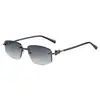 S33589 Fabricante Venta al por Mayor Estilo Nuevo Metal Europeo y Americano Ins Gafas de Sol de Alta Calidad Sin Marco Borde Cortado Gafas de Sol Unisex