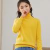 Suéter de lã infantil Outono e inverno Outono e inverno High Collar Base Sweater Solid Color Meninas Cashmere Sweater