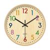 Reloj de Pared de Madera Estilo Japonés con Grano de Madera Reloj de Cuarzo para Sala de Estar Hogar Reloj Sencillo Estilo Rústico Reloj de Pared Mesa de Tiempo Silenciosa