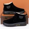 Invierno Nuevos Zapatos Old Beijing Botas para Hombre Cálidas Antideslizantes Lana de Oveja Edad Media y Avanzada Zapatos de Papá Forro Polar Engrosado Zapatos de Algodón