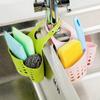 Estante de almacenamiento de cocina escurridor de esponjas para grifo bolsa colgante con botón ajustable colgador cesta colgante para almacenamiento de fregadero