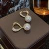 Brincos de pérola barroca estilo francês feminino leve luxo 925 prata agulha brincos elegantes dupla face pérola brincos de concha