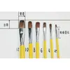 Caneta guache Van Gogh pelo de lobo cabeça redonda 6 conjuntos de canetas aquarela guache haste longa pincel de pintura a óleo atacado