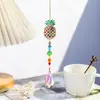 Atrapasoles Colgantes DIY con Diamantes de Imitación de Cereza, Trébol de Cuatro Hojas, Piña y Sol Transfronterizos para Jardinería Exterior, Decoraciones de Luz Arcoíris al por Mayor