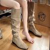 Pero botas de caña alta para niños otoño e invierno 2022 nuevas tacón grueso botas altas punta moda western botas de cowboy