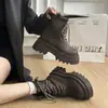 2026 Nuevas Botas Martin de Estilo Británico para Mujer, Versátiles con Cordones Estilo Americano, Botines Cortos Retro de Suela Gruesa para Primavera y Otoño, que Aumentan la Altura