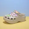 Zuecos de plataforma gruesa Lightwheel de celebridad para mujer, calzado de verano para exteriores, antideslizantes, que aumentan la altura, sandalias de punta cerrada, zapatos de playa de tacón alto