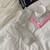 Meias de Cano Médio Finas de Verão para Mulheres, Meias de Malha Absorventes de Suor, Cor Sólida, para Sobreposição, Meias Coreanas