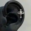 Aretes de Acero Inoxidable con Diseño de Nicho, Aretes de Zirconia de Cisne Pequeño, Tornillos para Cartílago Auricular, Piercing Corporal, Joyería Transfronteriza