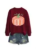 Livro Abóbora Amazon Wish Loja Independente Confortável Versátil Fashionável Feminina Outono Inverno Gola Redonda Manga Longa Moletom