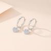Plata S999 Diamante Micro Engastado Amor Pendientes Colgantes Pendientes de Aro para Mujer Estilo ins Pendientes Exquisitos Lujo Ligero Moda Celebridad de Internet Pendientes