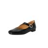 Zapatos de Cuero de una Sola Capa Estilo Hada Artístico Piel de Oveja con Textura Completa Hebilla de Sorteo Mary Jane Otoño 2024 Plisados Puntera Cuadrada Tacón Bajo