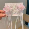 Horquilla de Flor Antigua para Niños Super Hada Horquilla para Actuación Hanfu Horquilla para Niñas Estilo Chino Bordado de Mariposa Borla Pin