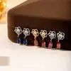 Pendientes de Flor de Rosa de Cobre y Circonita de Lujo Ligero para Mujer, Pendientes Versátiles de Gama Alta, Pendientes de Personalidad de Moda Europeos y Americanos al por Mayor