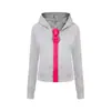 Sudadera con capucha de cremallera grande de diseño vanguardista estilo retro americano para hombre y mujer, chaqueta versátil de otoño ajustada con cintura fruncida, top de manga larga