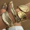 Pulsera Ancha de Metal Moda Transfronteriza Europea y Americana Pulsera de Cara Redonda Geométrico Ovalado Pulsera de Cara Golpeada Lujo Ligero