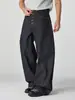 Roupas Masculinas Fengshe / Jeans de Primavera com Cinco Botões, Resistentes, de Perna Larga, Corte Curvo, Não Desbota, Cor Original, Verão Fino Tencel