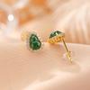 Um Veado Prata S925 Prata Esterlina Banhado a Ouro Jade Cabaça Moda Elegante Personalidade Nicho Brincos All-match Incrustado Brincos de Prata