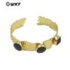 WT-B633 Pulsera Estilo Dulce y Fresco Diseño Irregular de Alta Calidad Piedra Natural Semipreciosa Chapado en Oro Microincrustación Pulsera Clásica