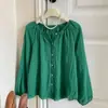 Camisa Retro Francesa Estilo Vacaciones 2026 de Seda de Hielo para Mujer, Ropa Exterior de Verano con Mangas de Farol, Cárdigan Superior de Gran Tamaño para Aire Acondicionado, Versátil