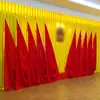 Bandera de Auditorio, Bandera de Fondo para Sala de Conferencias, Bandera de Escenario, Bandera Roja, Bandera con Cabeza de Pistola, Mástil de Bandera con Base de Acero Inoxidable, Engrosamiento Especial