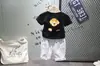 Verão 2019 nova camiseta infantil de desenho animado com personalidade ZY1905 calça jeans rasgada com cinto ZY853