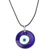 Collar con colgante de ojo de cristal de 3 cm, popular en Amazon, con esmalte de ojo de diablo, disponible al por mayor.