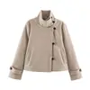 Fábrica de Ropa para Mujer Transfronteriza Venta al por Mayor 2026 Estilo Europeo y Americano Retro Francés Moda Chaqueta Larga de Manga Larga Doble Botonadura