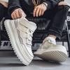 Zapatos de Hombre Estilo Nuevo Estilo Británico Zapatillas de Suela Gruesa Otoño e Invierno de Caña Media Casual Moda Zapatos Deportivos Modernos Simples Zapatos de Moda
