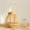 Luminária de Vento Tecida à Mão Nórdica Suporte para Velas Hotel B&B Decoração Suave Enfeites para Suporte de Velas Villa Retro Japonesa Pátio Luminária de Vento