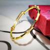 Pulsera de oro arena de Vietnam para mujer pulsera de bambú herencia Zhoujia lujo ligero estilo retro ins joyería de oro de imitación al por mayor
