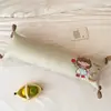 Almohada larga de gasa de doble capa 100% algodón que se ajusta a las piernas, cojín lindo de dibujos animados de algodón puro, almohada para dormir de lado con soporte lumbar, almohada larga con soporte lumbar
