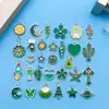 Goteo de aceite 30 planta animal de dibujos animados verde aleación colgante pulsera pendientes hechos a mano diy accesorios de joyería material
