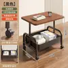 Mesa de centro móvil, carrito pequeño, mesa auxiliar de doble capa, mesa pequeña de almacenamiento para sofá de sala de estar con ruedas, mesa de té, estante de almacenamiento para dormitorio