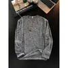 Suéter de Punto Informal de Cuello en V Estilo Coreano para Hombre Moderno Sencillo Holgado Rayado Casual Versátil Caída Manga Larga