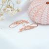 Ganchos para Pendientes de Oro Real de 18 Quilates Chapados en Cobre, Accesorios de Gancho para Pendientes de Gota de Agua con Circonita Micro-Pavimentada, Soporte Vacío para Pendientes de Perla y Ámbar con Medio Agujero