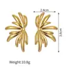 Brincos de titânio com banho de ouro, asas irregulares, para comércio exterior, não desbotam facilmente, marca própria disponível