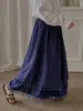 Novedades de Primavera Estilo Resort Falda Midi de Cintura Alta Corte A Falda Dulce con Bordado de Encaje Pesado para Mujer