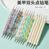 Paquete de 5 Brocas de Doble Punta Varilla Espiral de Acrílico Punto Flor Aguja Pintura DIY Arte de Uñas Diseño Creativo Herramientas para Arte de Uñas