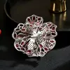 Broche Elegante de Flor de Doble Capa Retro Floreciente Lujo Accesible Industria Pesada Para Mujer Abrigo de Otoño e Invierno Vestido Broche Exquisitos Accesorios